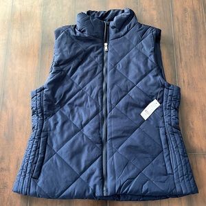 New York & Company Navy Quilted Vest